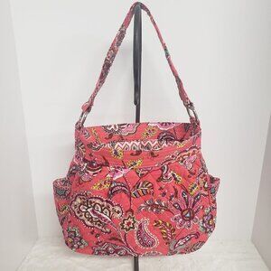 Vera Bradley Pink Paisley Geometric Quilted Reversible Shoulder Bag